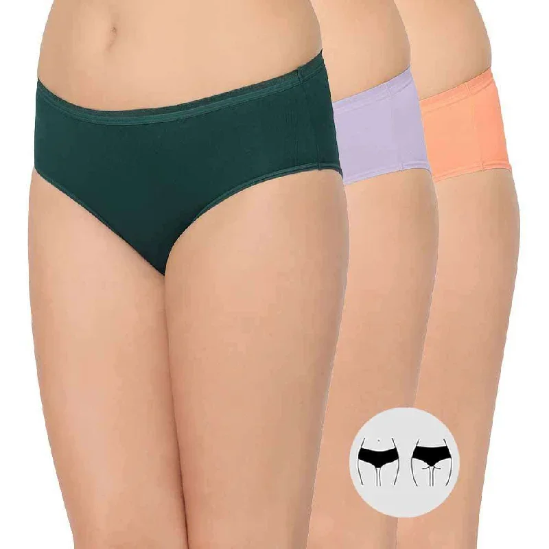 Cotton Mid Waist Medium Coverage Everyday Wear Pack of 3  Hipster Panty