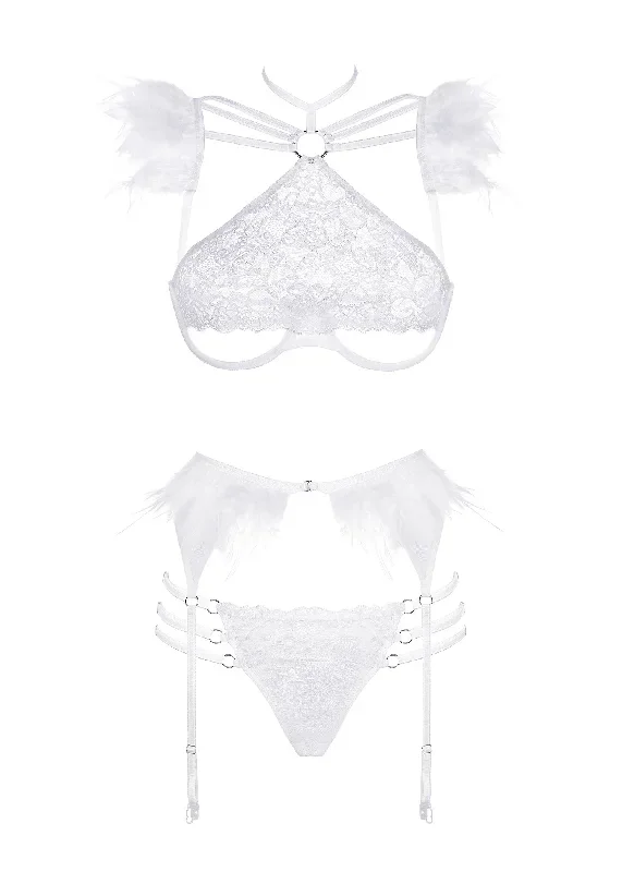 White Angel Role-Playing Cupless Bra Set