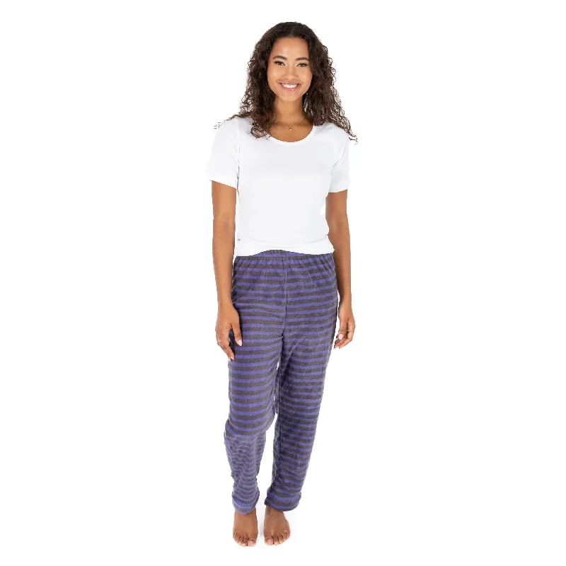 Womens Fleece Pajama Pants Striped