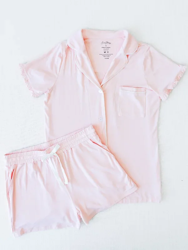 Women's Relaxed Pajama Set - Light Blush