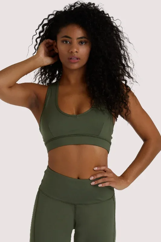 Eco Dusty Olive Racer Back Bra