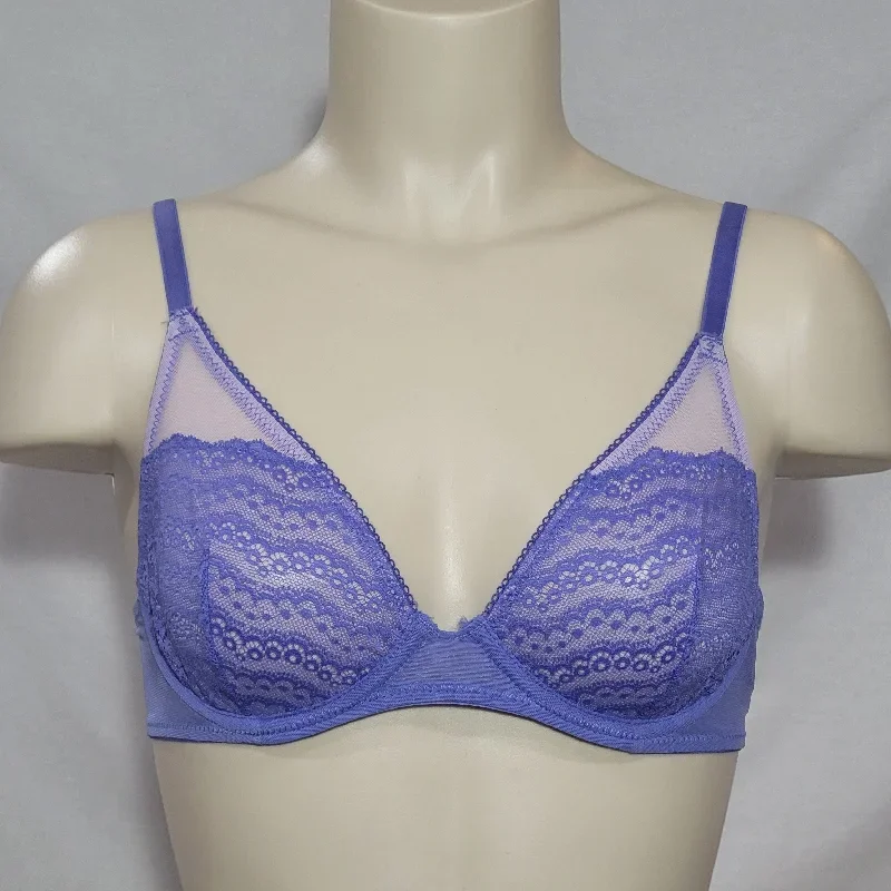 Xhilaration Unlined T-Shirt Lace Underwire Bra 34B Violet Storm