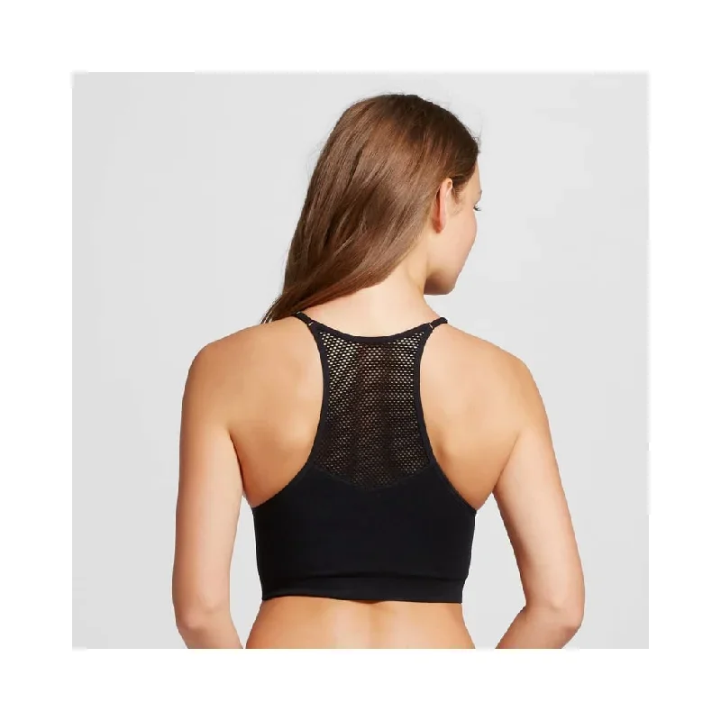 xhilaration-wire-free-high-neck-with-mesh-bra-bralette-small-black